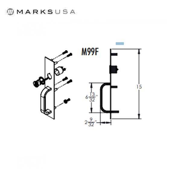 Marks MARKS: M99 Night Latch Trim with Marks IC Core Rim Cylinder MRK-M99F-32D-G1 - main